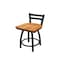 Holland Bar Stool Co 18" Low Back Swivel Vanity Stool, Black Wrinkle, Med Maple Seat 41118BWMedMpl - alternate 1